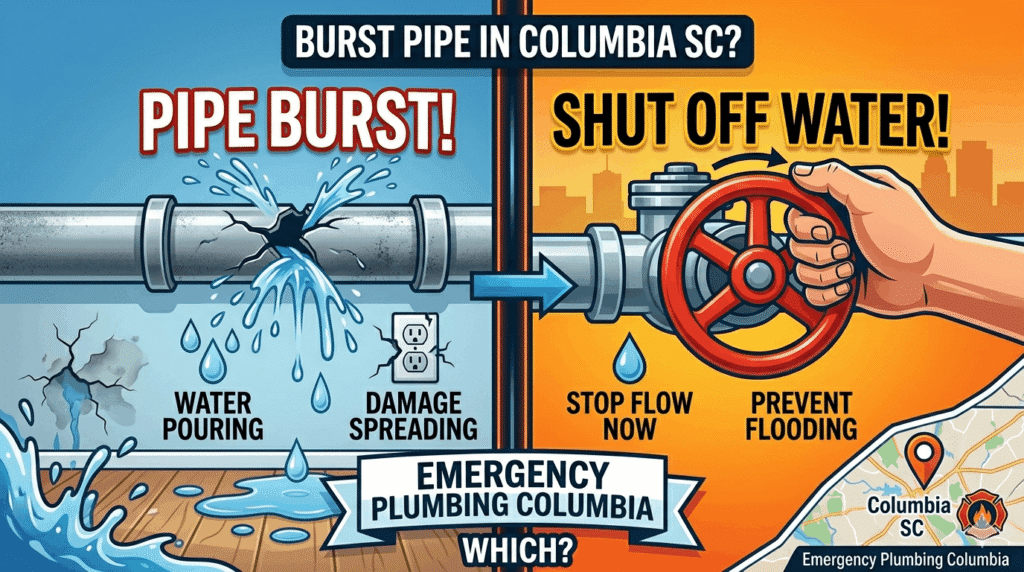 Burst Pipe in Columbia SC? Here's What to Do First
